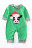 Green Christmas Cow Romper