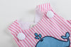 Pink Striped Whale Applique Top and Bloomer Set