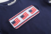 Navy Americana Flag Smocked Tee and Star Shorts