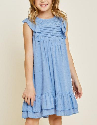 Hayden Lace Dobby Ruffle A-Line Dress - Little Jill & Co.