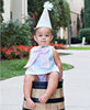 Ruffle Butts Aqua Stripe Birthday Hat (One Size) - Little Jill & Co.