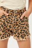 Girls Denim Leopard Shorts