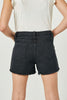 Girls Distressed Washed Color Denim Shorts Black