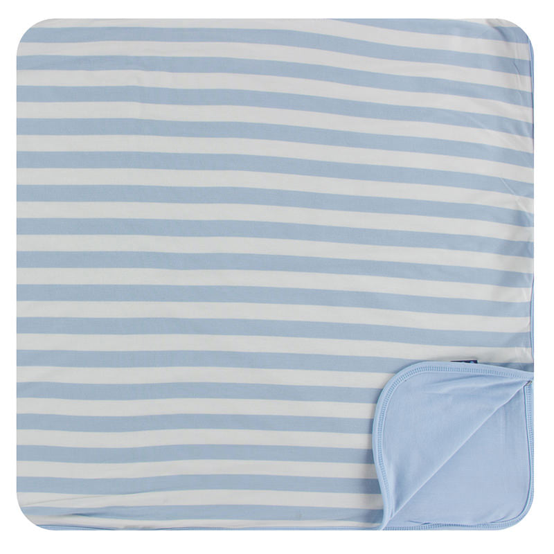 Kickee Pants Essentials Print Toddler Blanket in Pond Stripe