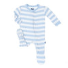 Kickee Pants Essentials Print Footie with Snaps in Pond Stripe - Little Jill & Co.