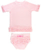 Ruffle Butts Pink Polka Dot Ruffled Rash Guard Bikini Set - Little Jill & Co.